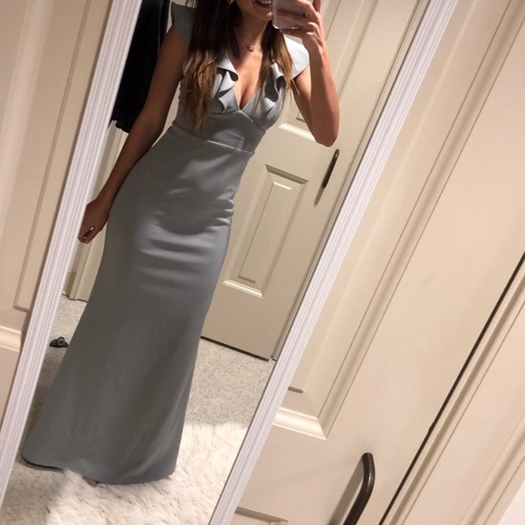 Lulus Light Grey Formal Dress - Picture 1 of 6